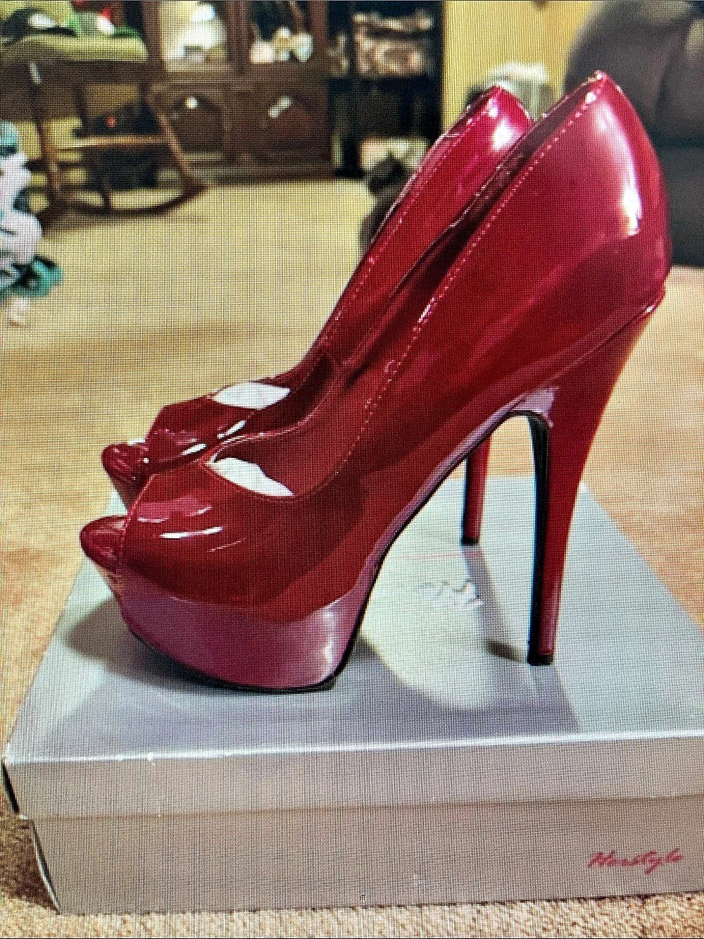 Red Platform Heels Like New